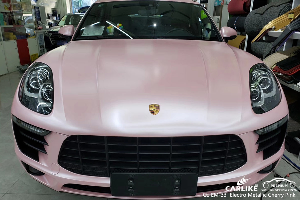 CL-EM-33 electro metallic cherry pink car wrap vinyl for PORSCHE