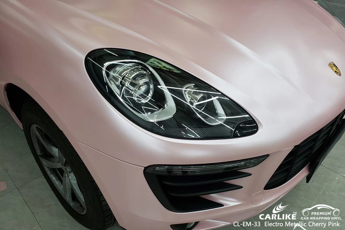 CL-EM-33 electro metallic cherry pink car wrap vinyl for PORSCHE