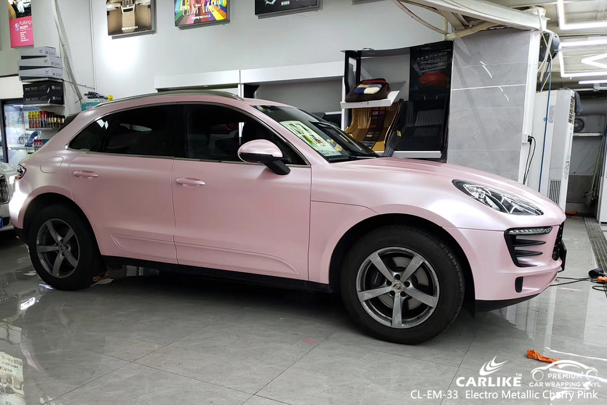 CL-EM-33 electro metallic cherry pink car wrap vinyl for PORSCHE