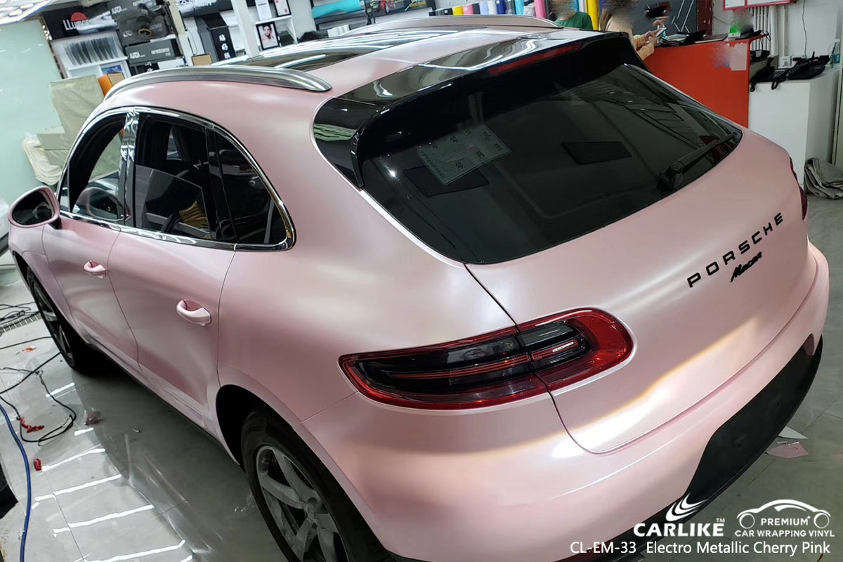 CL-EM-33 electro metallic cherry pink car wrap vinyl for PORSCHE