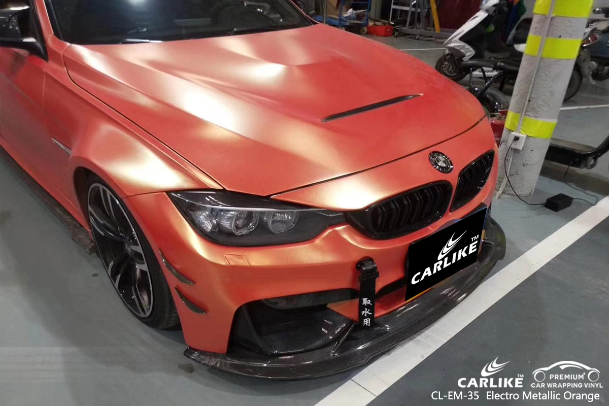 CL-EM-35 ELECTRO METALLIC ORANGE CAR WRAP VINYL for BMW