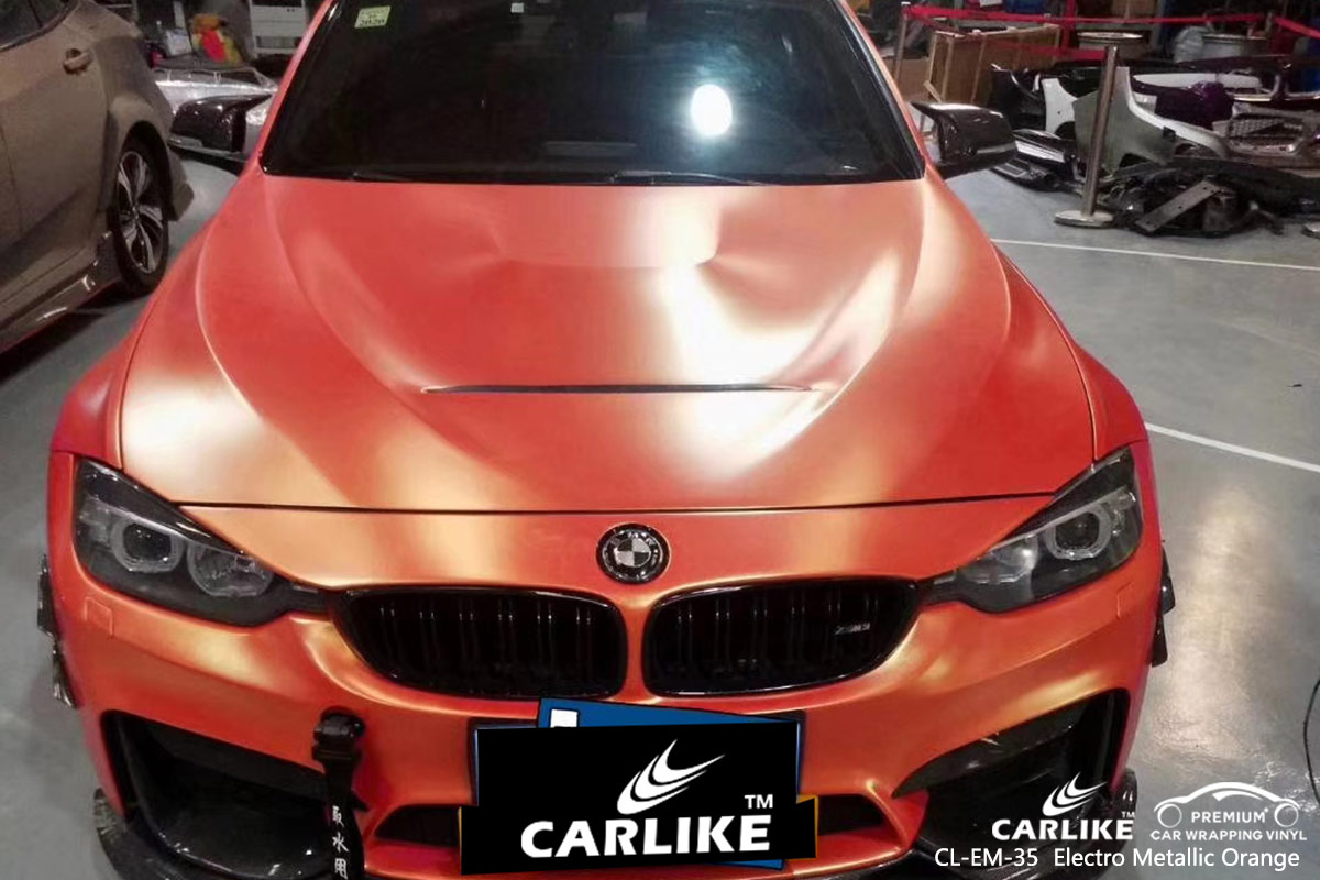 CL-EM-35 ELECTRO METALLIC ORANGE CAR WRAP VINYL for BMW