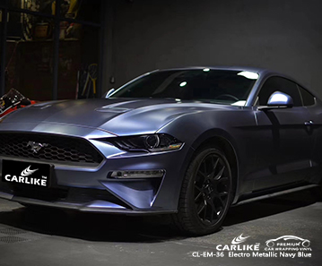 CL-EM-36 electro metallic navy blue scooter vinyl matte car wrap for  FORD MUSTANG