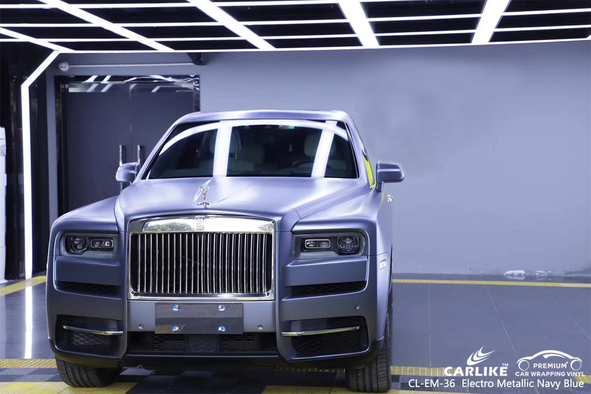 CL-EM-36 electro metallic navy blue car wrap vinyl for  ROLLS ROYCE