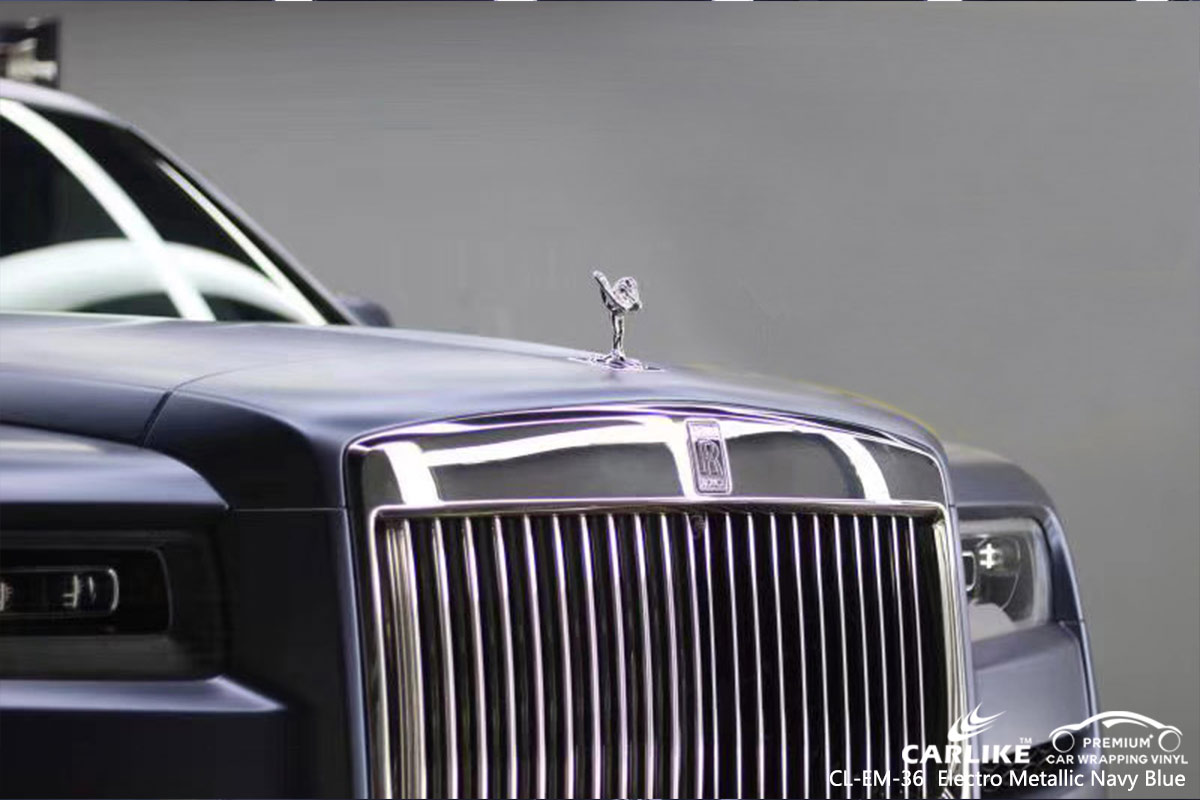 CL-EM-36 electro metallic navy blue car wrap vinyl for  ROLLS ROYCE