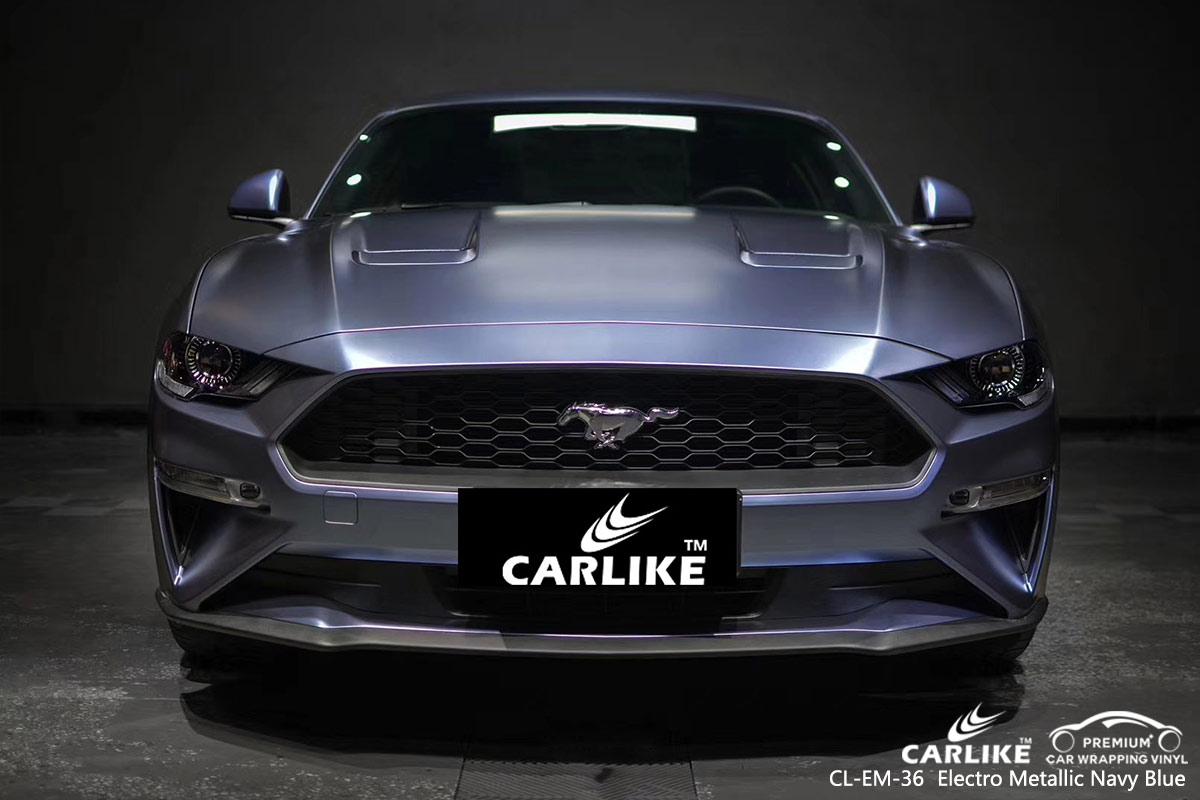 CL-EM-36 electro metallic navy blue car wrap vinyl for  FORD MUSTANG