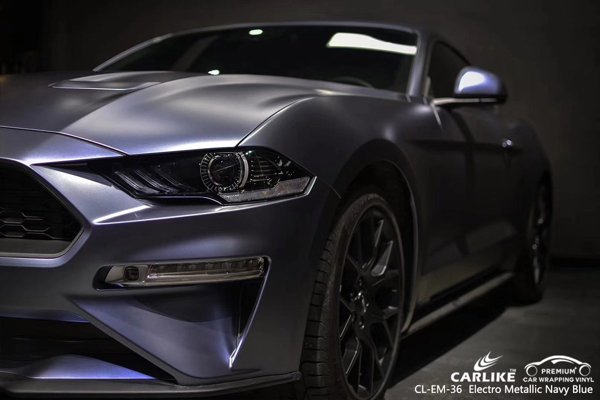 CL-EM-36 electro metallic navy blue car wrap vinyl for  FORD MUSTANG