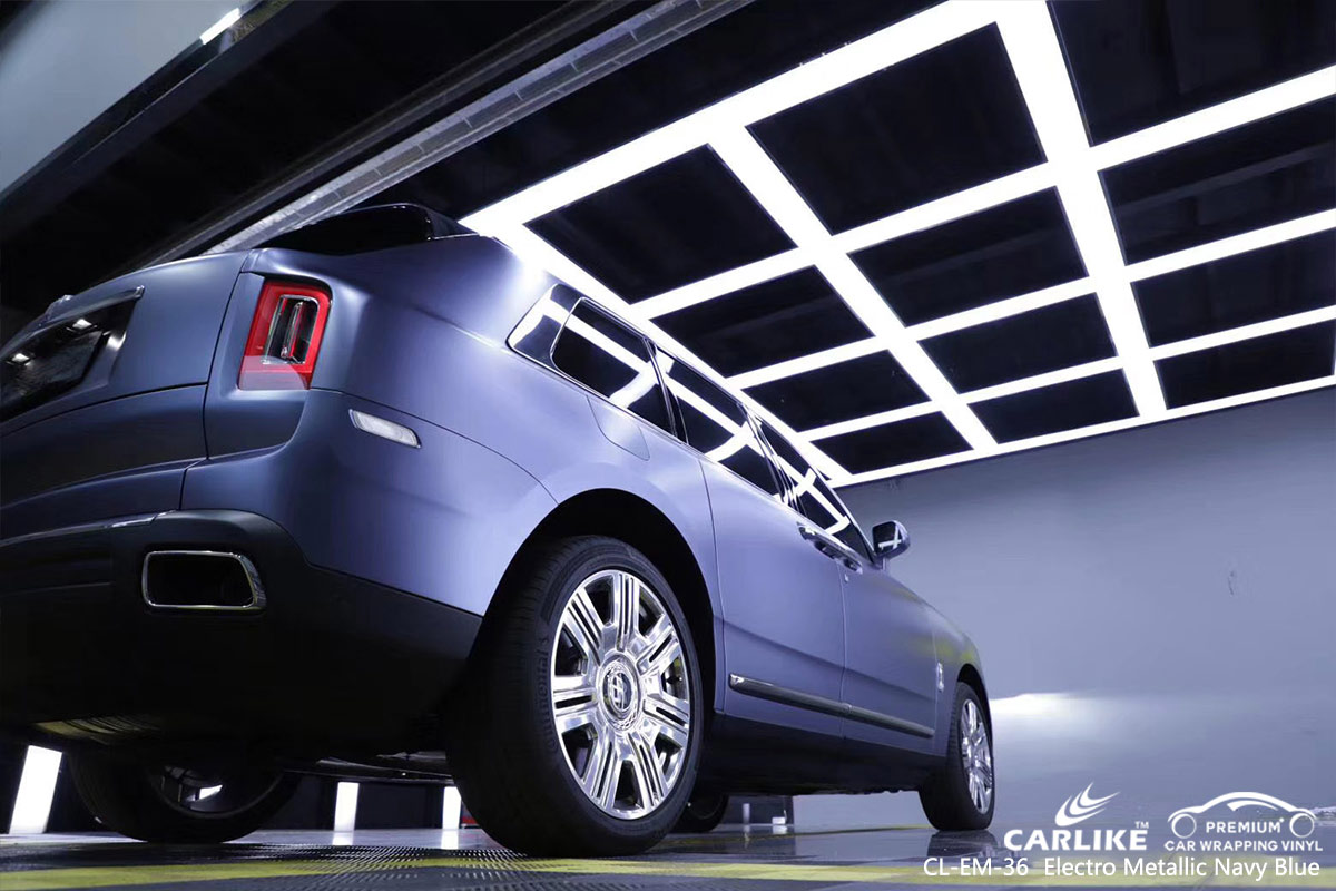 CL-EM-36 electro metallic navy blue car wrap vinyl for  ROLLS ROYCE
