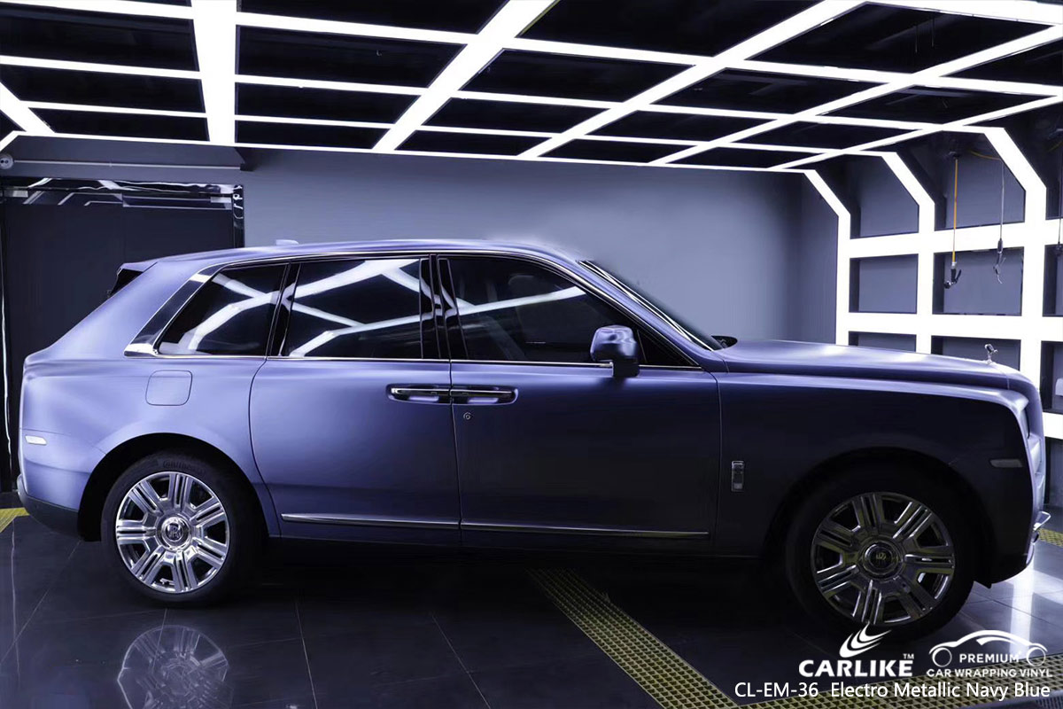 CL-EM-36 electro metallic navy blue car wrap vinyl for  ROLLS ROYCE