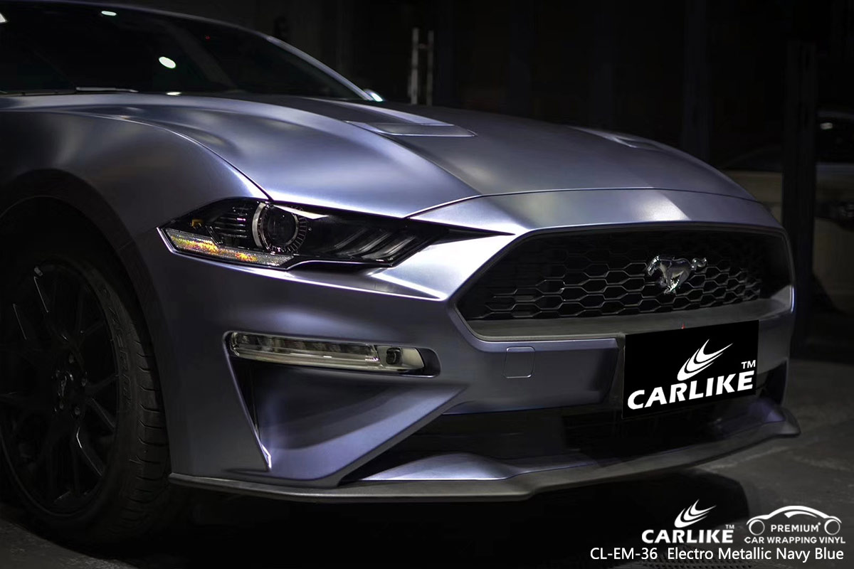 CL-EM-36 electro metallic navy blue car wrap vinyl for FORD MUSTANG