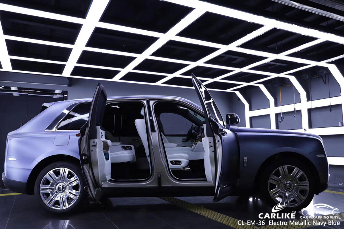 CL-EM-36 electro metallic navy blue car wrap vinyl for  ROLLS ROYCE