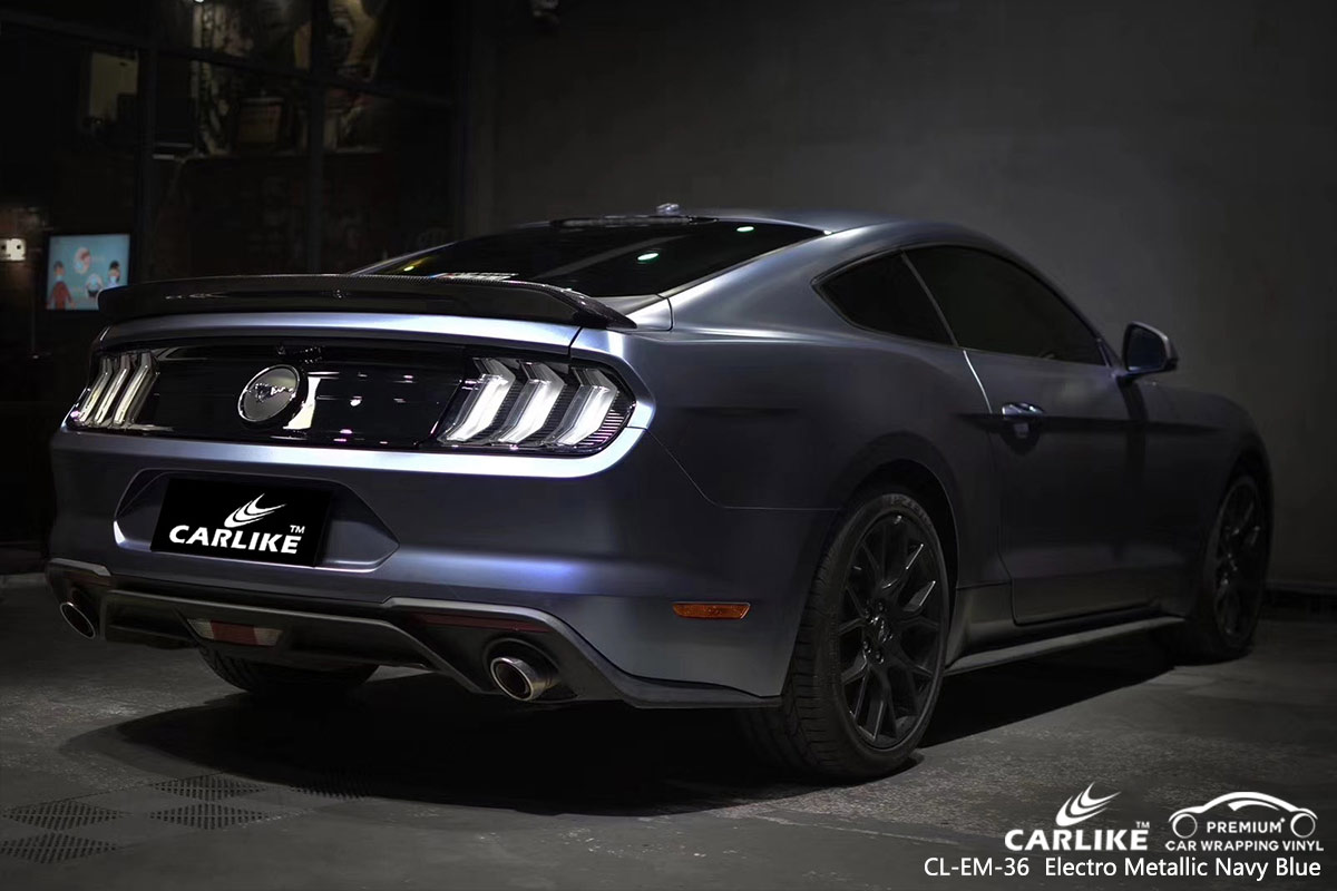 CL-EM-36 electro metallic navy blue car wrap vinyl for FORD MUSTANG
