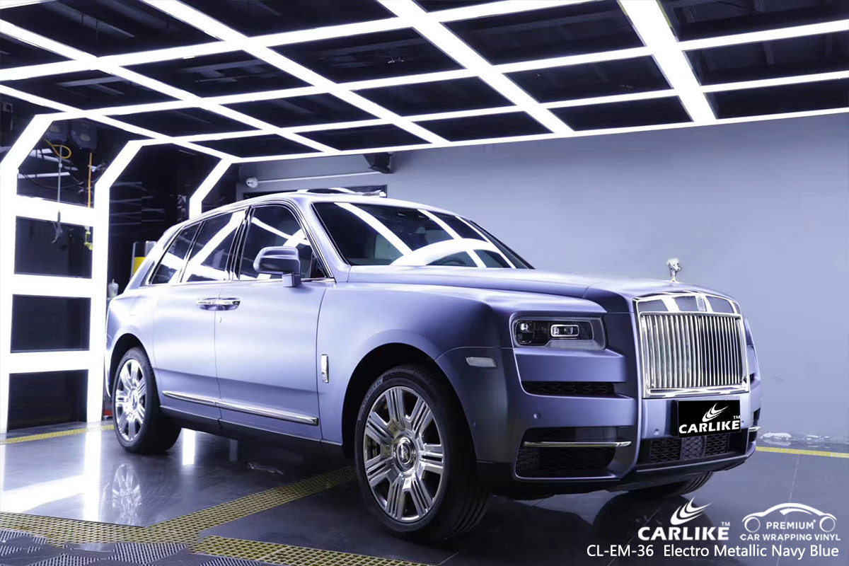 CL-EM-36 electro metallic navy blue car wrap vinyl for  ROLLS ROYCE