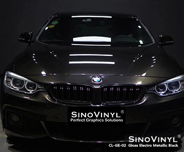 CL-GE-02 gloss electro metallic black car wrap vinyl for BMW
