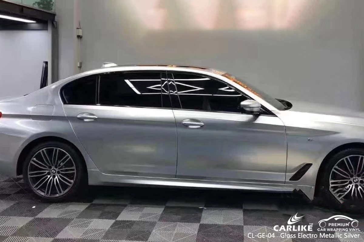 CL-GE-04 GLOSS ELECTRO METALLIC SILVER CAR WRAP VINYL for BMW