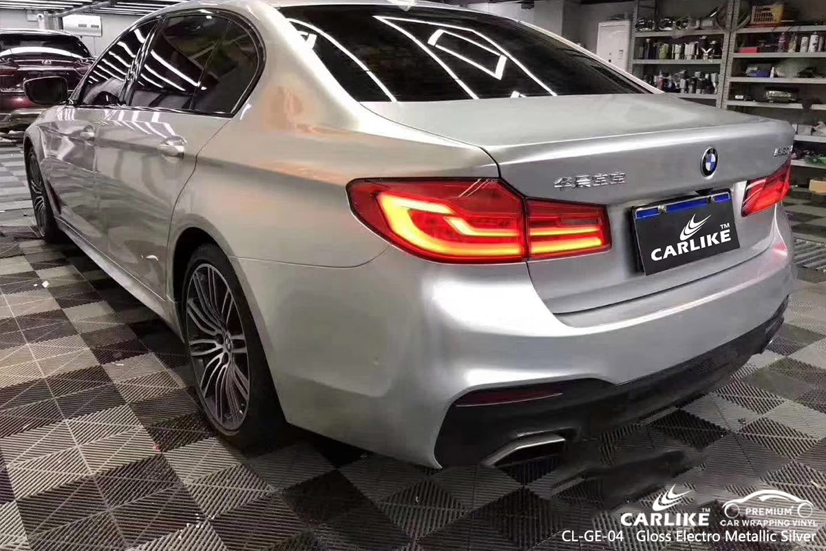 CL-GE-04 GLOSS ELECTRO METALLIC SILVER CAR WRAP VINYL for BMW