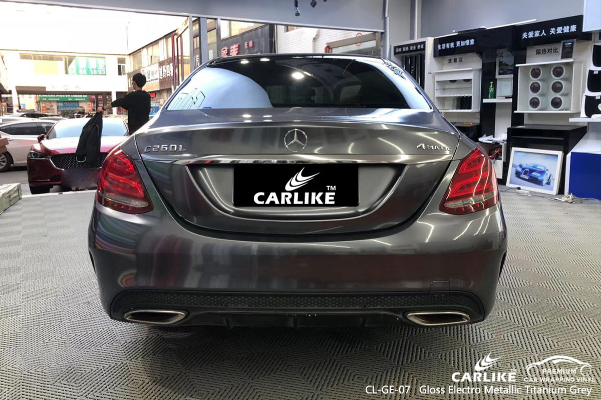 CL-GE-07 GLOSS ELECTRO METALLIC TITANIUM GREY CAR WRAP VINYL for MERCEDES-BENZ