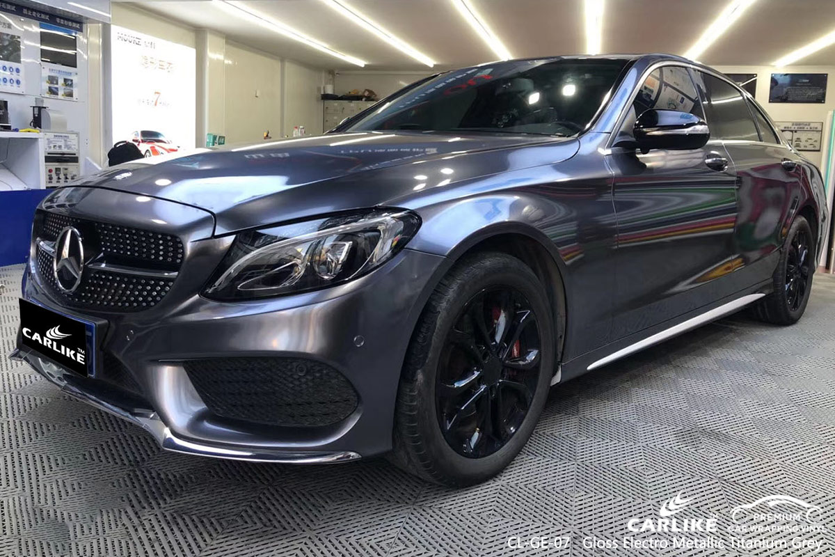 CL-GE-07 GLOSS ELECTRO METALLIC TITANIUM GREY CAR WRAP VINYL for MERCEDES-BENZ