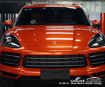 CL-GE-11 فيلم التفاف السيارة باللون البرتقالي المعدني اللامع لبورشه ليختنشتاين
