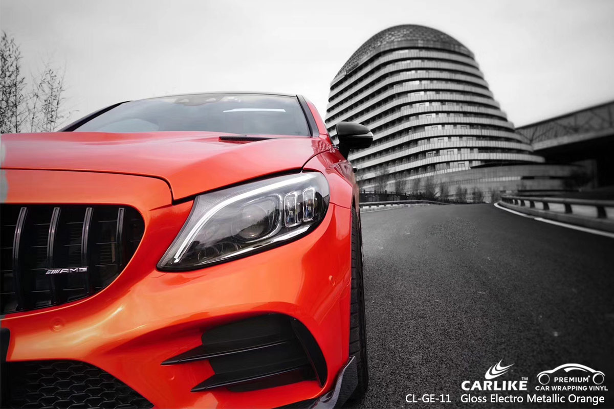 CL-GE-11 GLOSS ELECTRO METALLIC ORANGE CAR WRAP VINYL for MERCEDES-BENZ