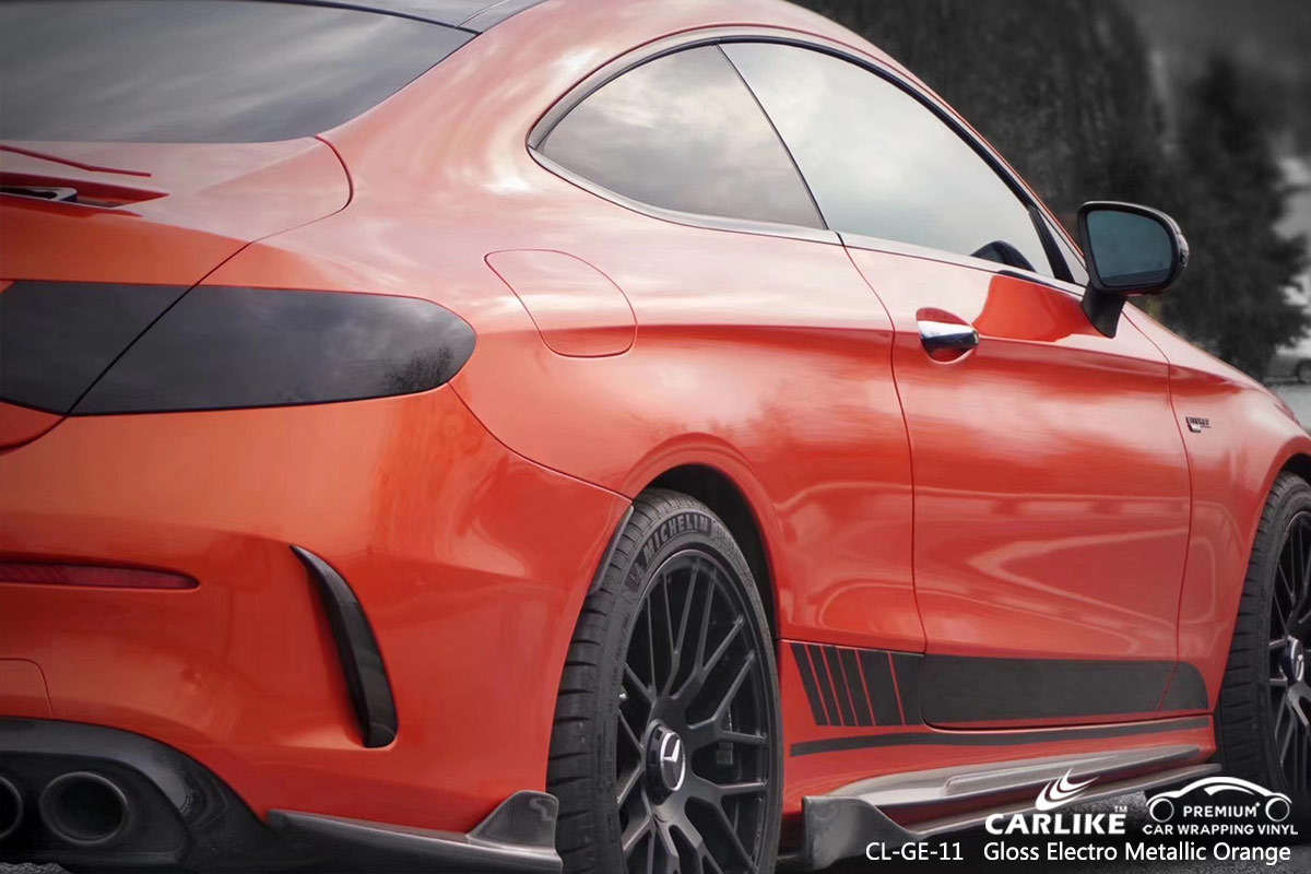 CL-GE-11 GLOSS ELECTRO METALLIC ORANGE CAR WRAP VINYL for MERCEDES-BENZ