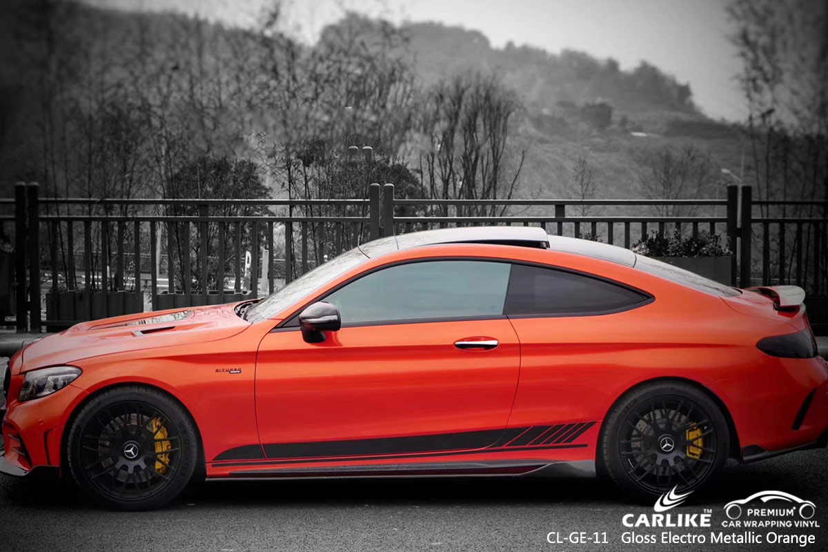 CL-GE-11 GLOSS ELECTRO METALLIC ORANGE CAR WRAP VINYL for MERCEDES-BENZ