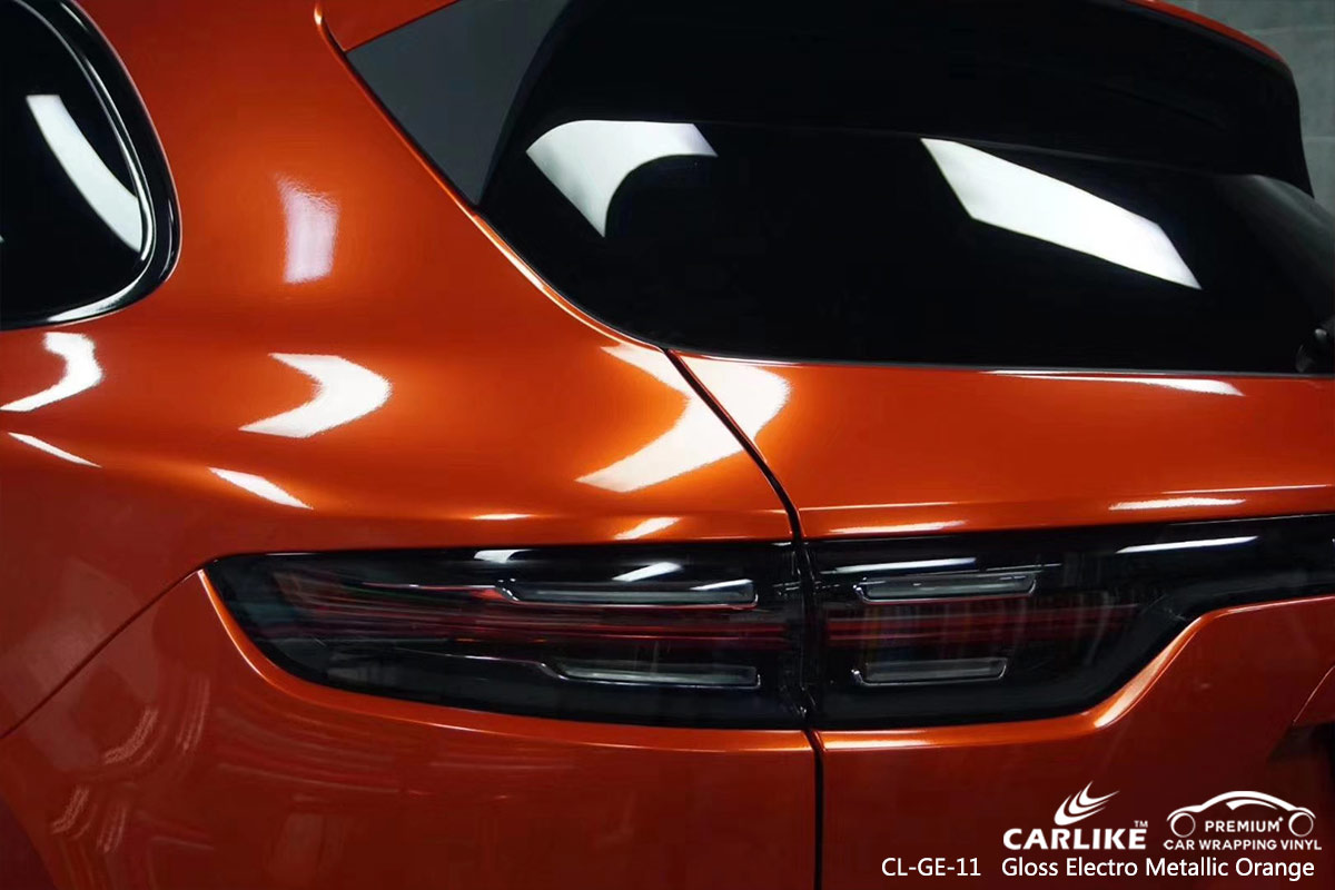 CL-GE-11 gloss electro metallic orange car wrap film for PORSCHE Liechtenstein