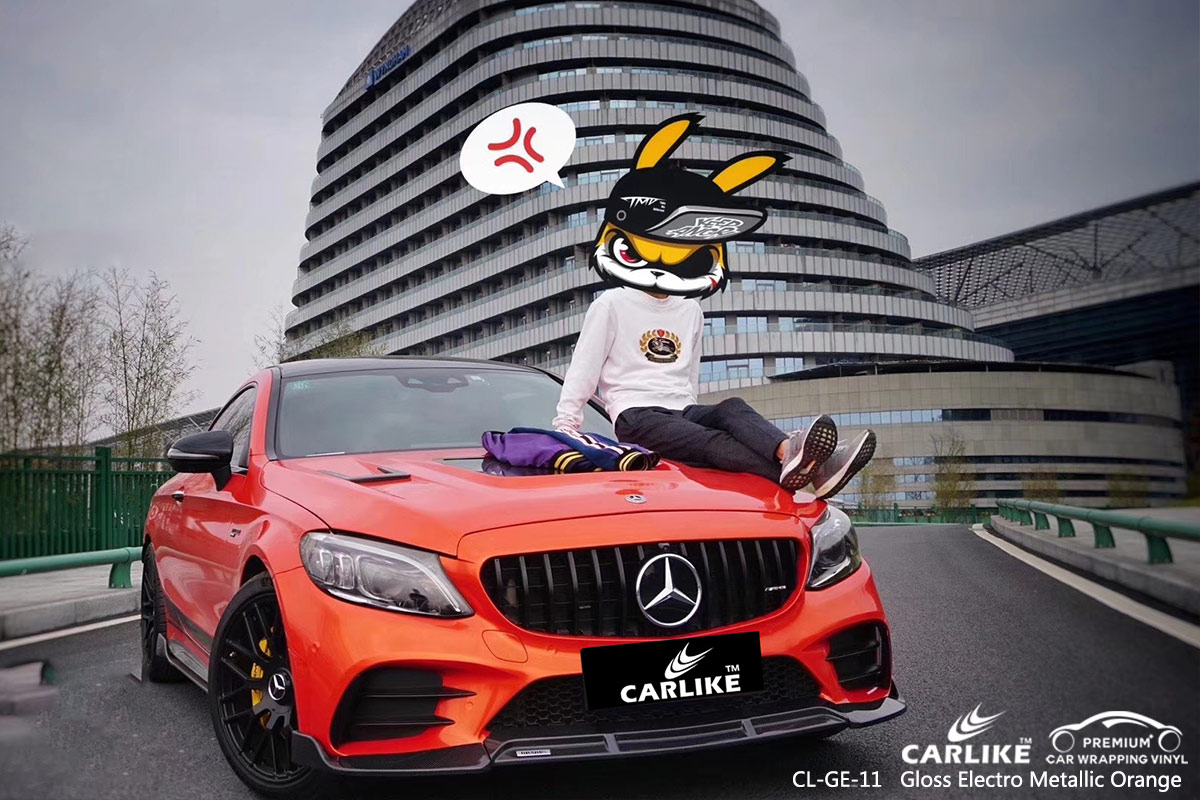 CL-GE-11 GLOSS ELECTRO METALLIC ORANGE CAR WRAP VINYL for MERCEDES-BENZ