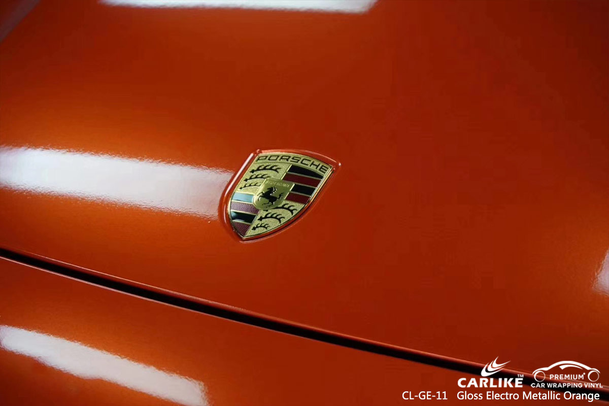 CL-GE-11 gloss electro metallic orange car wrap film for PORSCHE Liechtenstein