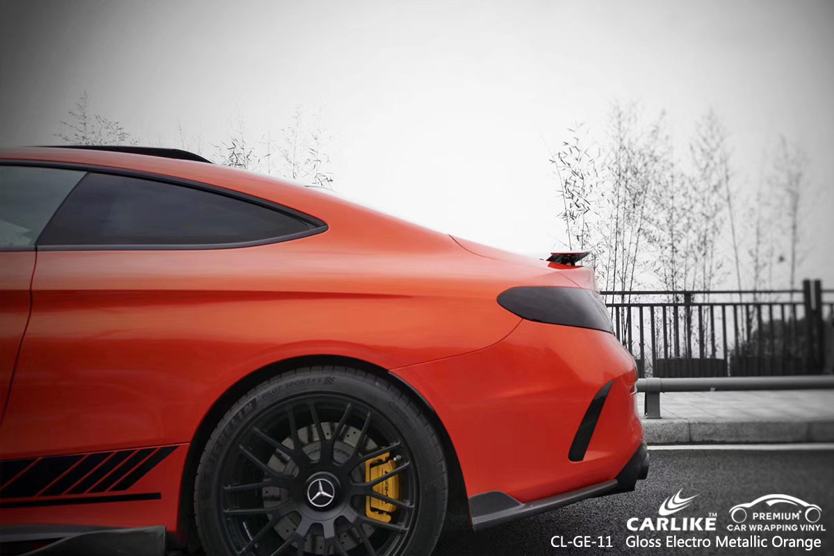 CL-GE-11 GLOSS ELECTRO METALLIC ORANGE CAR WRAP VINYL for MERCEDES-BENZ
