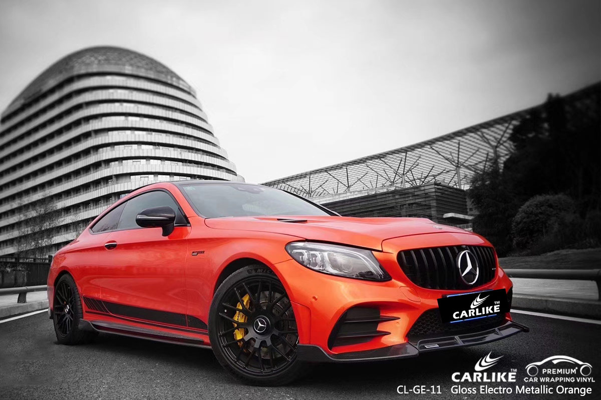 CL-GE-11 GLOSS ELECTRO METALLIC ORANGE CAR WRAP VINYL for MERCEDES-BENZ