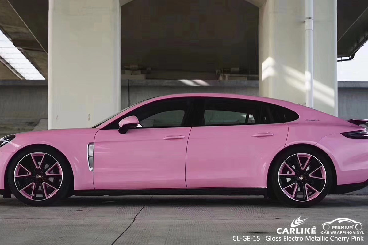 CL-GE-15 GLOSS ELECTRO METALLIC CHERRY PINK CAR WRAP VINYL for PORSCHE