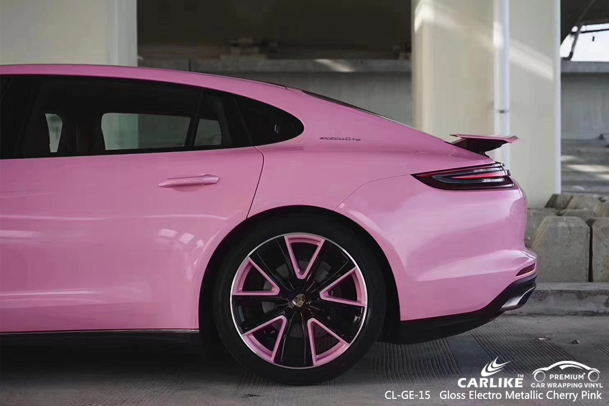 CL-GE-15 GLOSS ELECTRO METALLIC CHERRY PINK CAR WRAP VINYL for PORSCHE