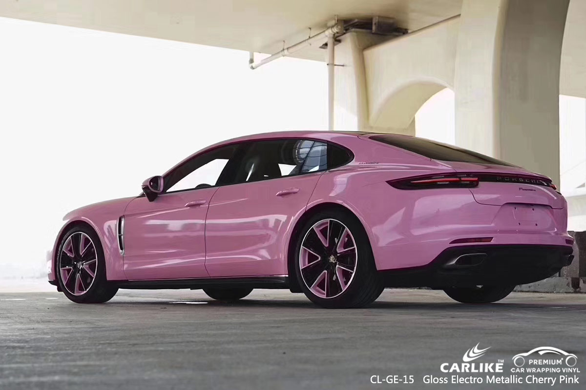 CL-GE-15 GLOSS ELECTRO METALLIC CHERRY PINK CAR WRAP VINYL for PORSCHE