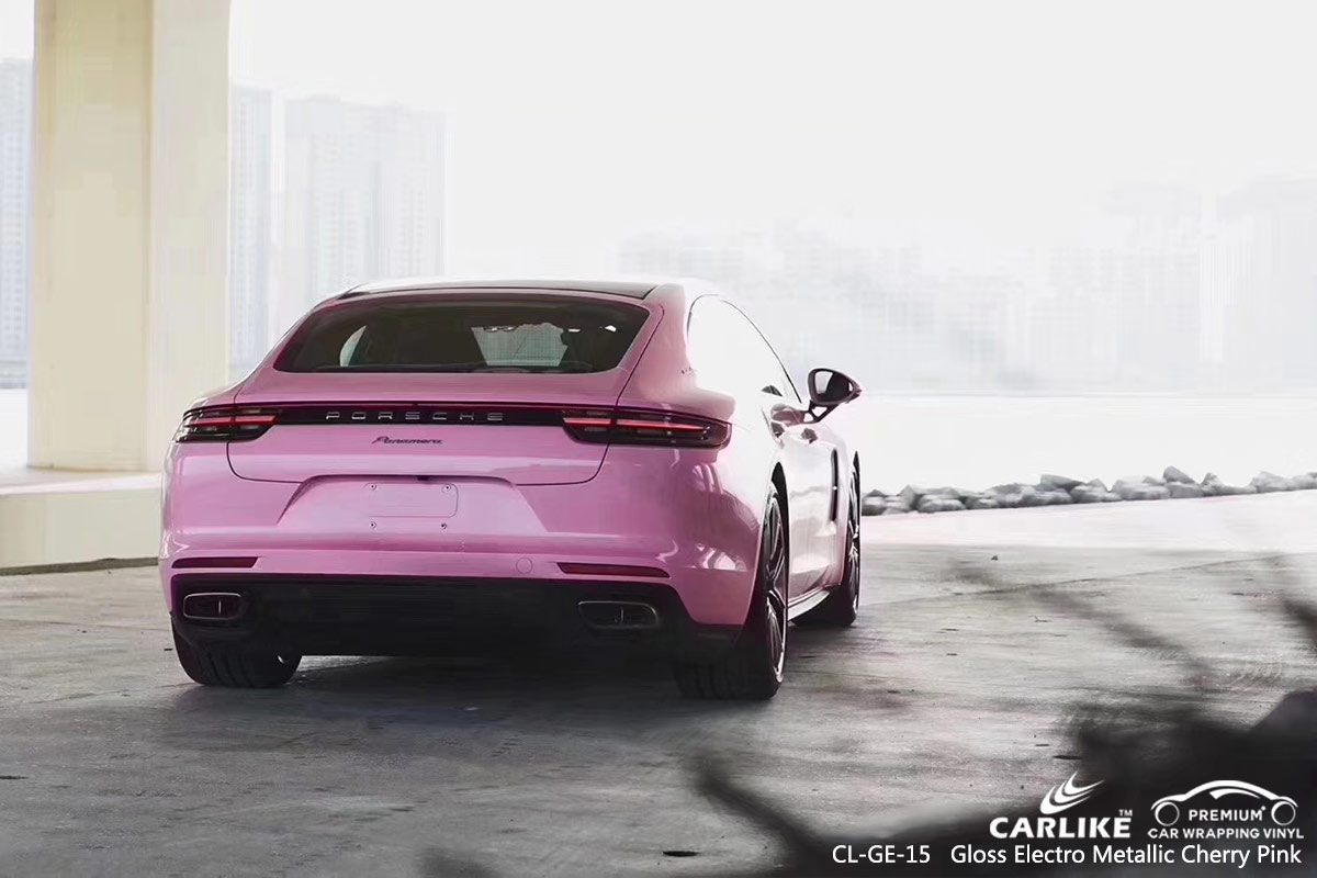 CL-GE-15 GLOSS ELECTRO METALLIC CHERRY PINK CAR WRAP VINYL for PORSCHE
