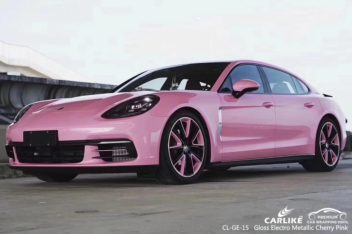 CL-GE-15 GLOSS ELECTRO METALLIC CHERRY PINK CAR WRAP VINYL for PORSCHE