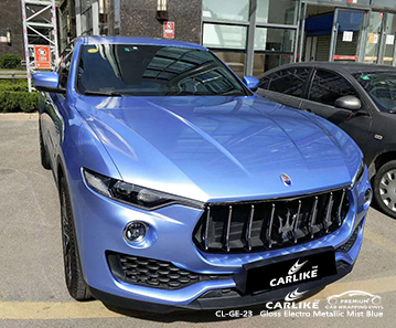 CL-GE-23 vinilo electro envolvente azul metalizado brillante para MASERATI