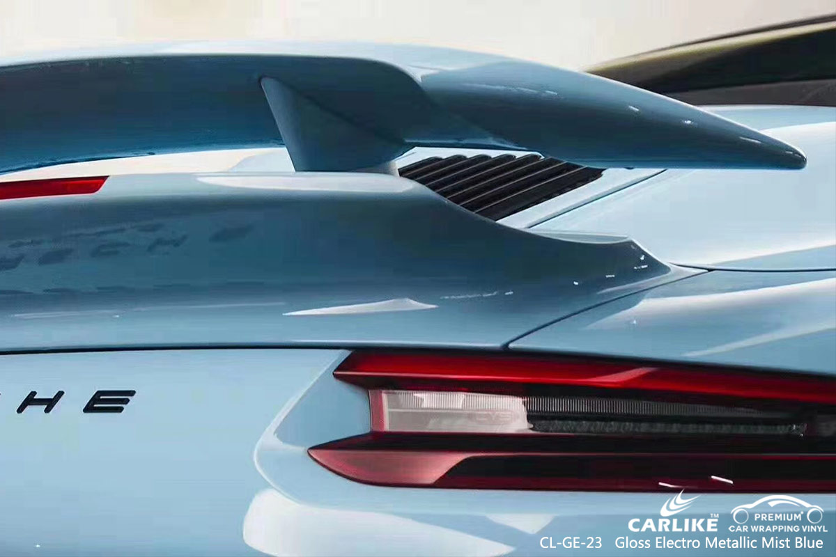 CL-GE-23 GLOSS ELECTRO METALLIC MIST BLUE CAR WRAP VINYL for PORSCHE