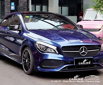 CL-GE-28 gloss electro metallic storm blue car wrapping for MERCEDES-BENZ