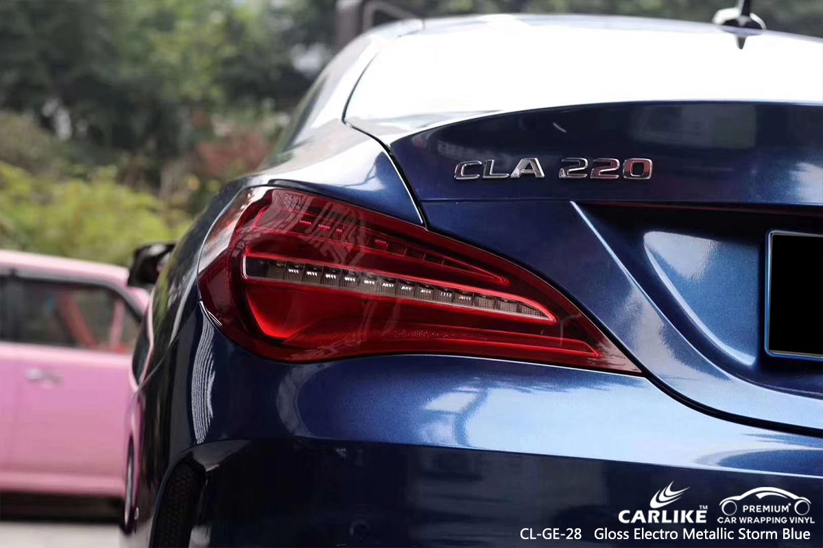 CL-GE-28 GLOSS ELECTRO METALLIC STORM BLUE CAR WRAP VINYL for MERCEDES-BENZ