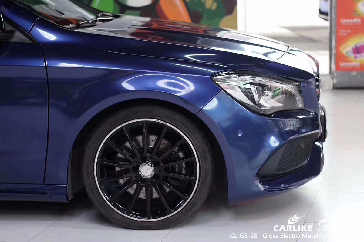 CL-GE-28 GLOSS ELECTRO METALLIC STORM BLUE CAR WRAP VINYL for MERCEDES-BENZ