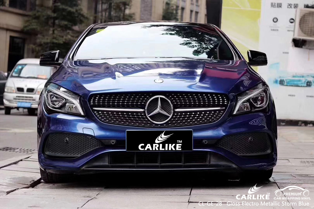 CL-GE-28 GLOSS ELECTRO METALLIC STORM BLUE CAR WRAP VINYL for MERCEDES-BENZ