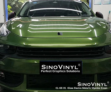 CL-GE-31 لامع كهربائي لامع مامبا أخضر التفاف السيارة الفينيل للينك وشركاه