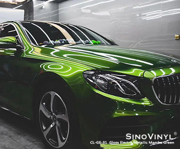CL-GE-31 لامع كهربائي لامع مامبا أخضر سيارة التفاف الفينيل لبنز