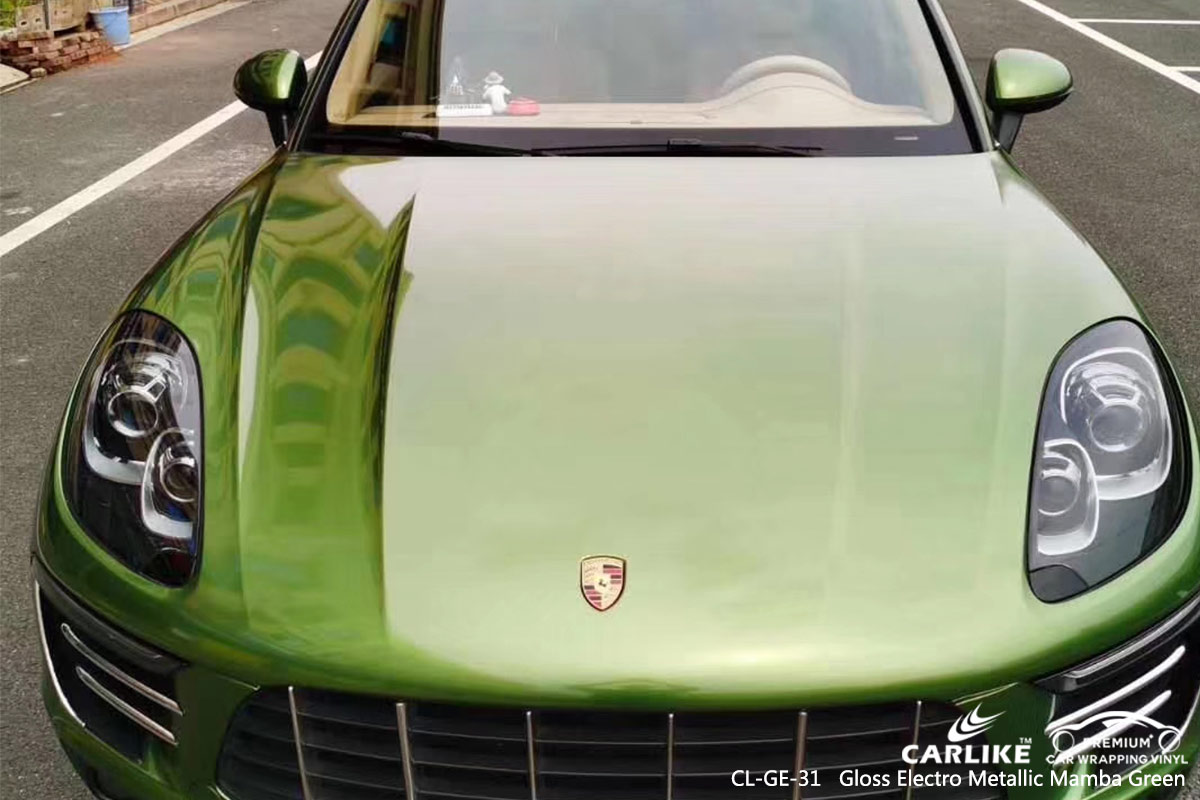 CL-GE-31 GLOSS ELECTRO METALLIC MAMBA GREEN CAR WRAP VINYL for PORSCHE