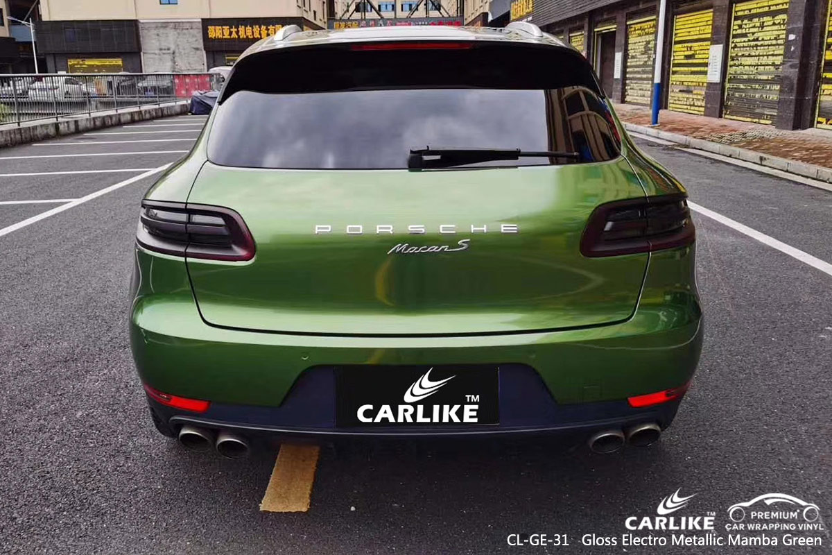 CL-GE-31 GLOSS ELECTRO METALLIC MAMBA GREEN CAR WRAP VINYL for PORSCHE