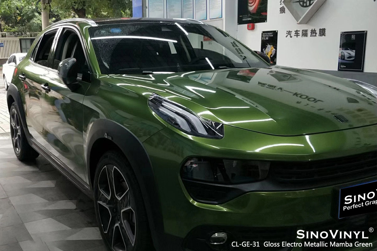 CL-GE-31 Gloss Electro Metallic Mamba Green car wrap vinyl for Lynk&Co