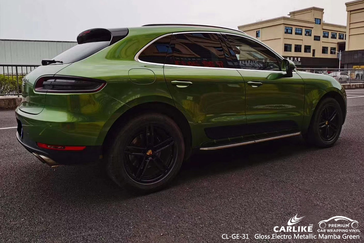 CL-GE-31 GLOSS ELECTRO METALLIC MAMBA GREEN CAR WRAP VINYL for PORSCHE