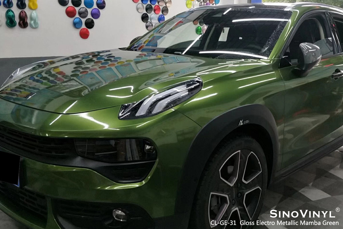 CL-GE-31 Gloss Electro Metallic Mamba Green car wrap vinyl for Lynk&Co