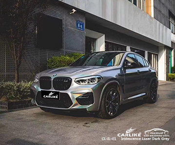 CL-IL-01 الليزر قزحي اللون الفينيل الرمادي التفاف سيارتي لسيارات BMW ريونيون